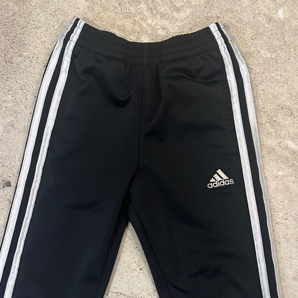Adidas Kids Black Joggers with White Stripes - Picture 3 of 5